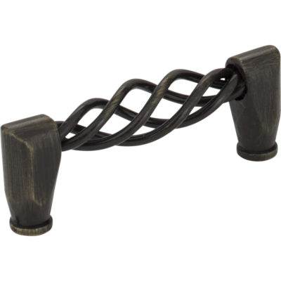 Zurich 3-9/16" Overall Length Twisted Iron Cabinet Pull.