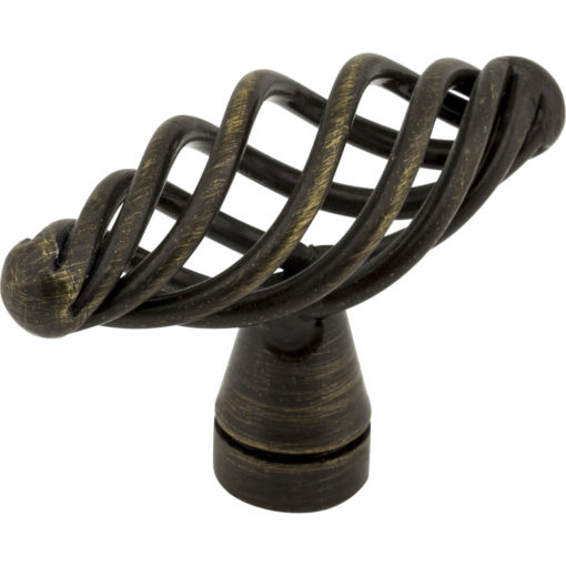 Zurich 2" Overall Length Twisted Iron Cabinet Knob.